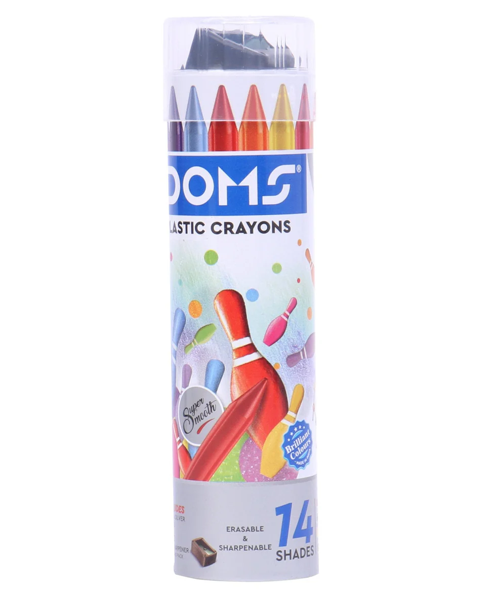 Doms Plastic Crayon ( Pack Of 14 ) Shades